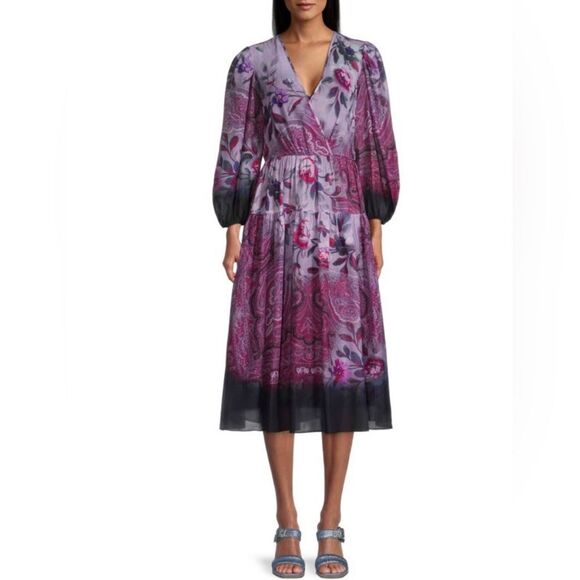 Kobi Halperin Chloe Blouson Sleeve Midi Dress with Pockets, NWT, Size XS - Picture 7 of 15